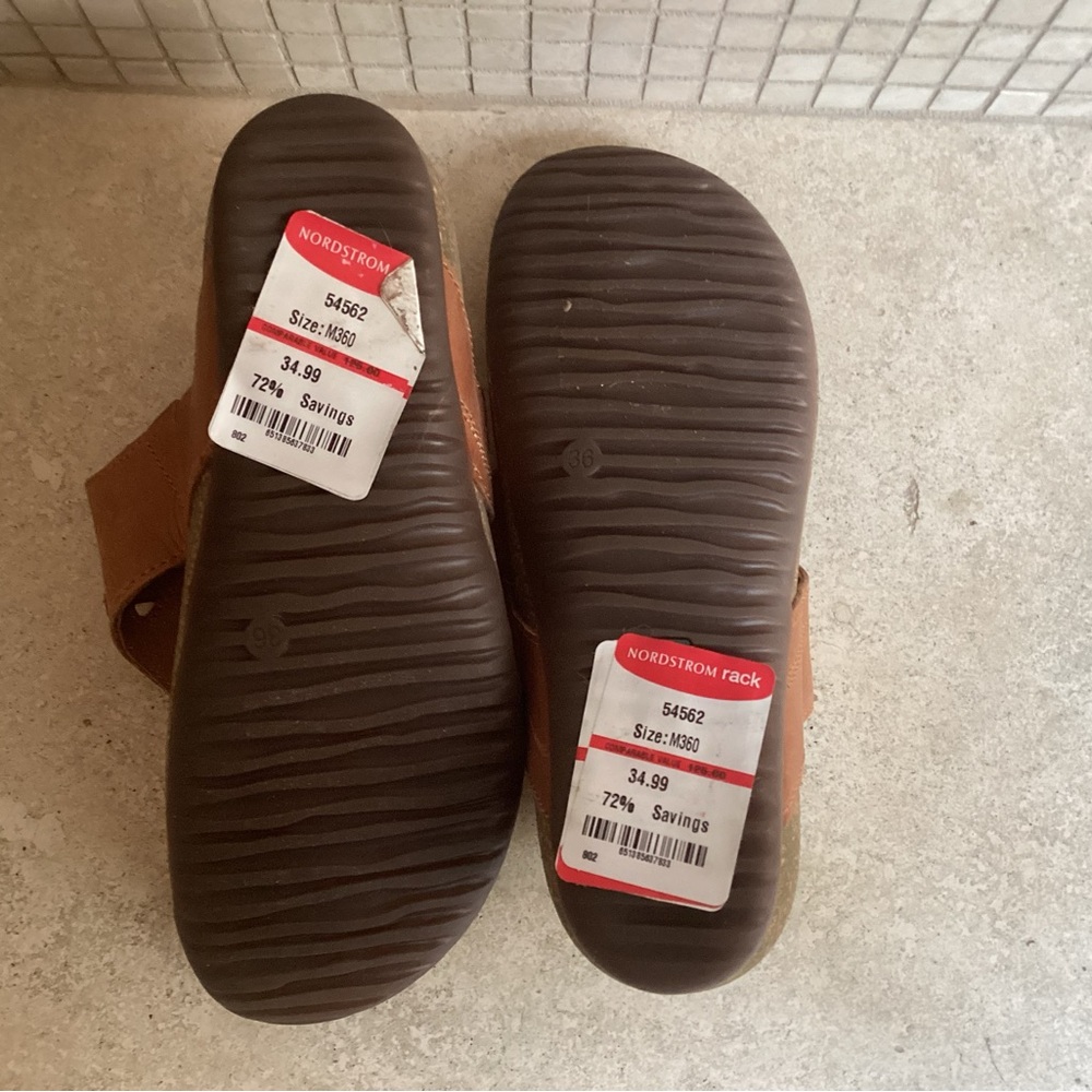 Josef Seibel Tan Sandal with Red Floral Cutout - Picture 7 of 8